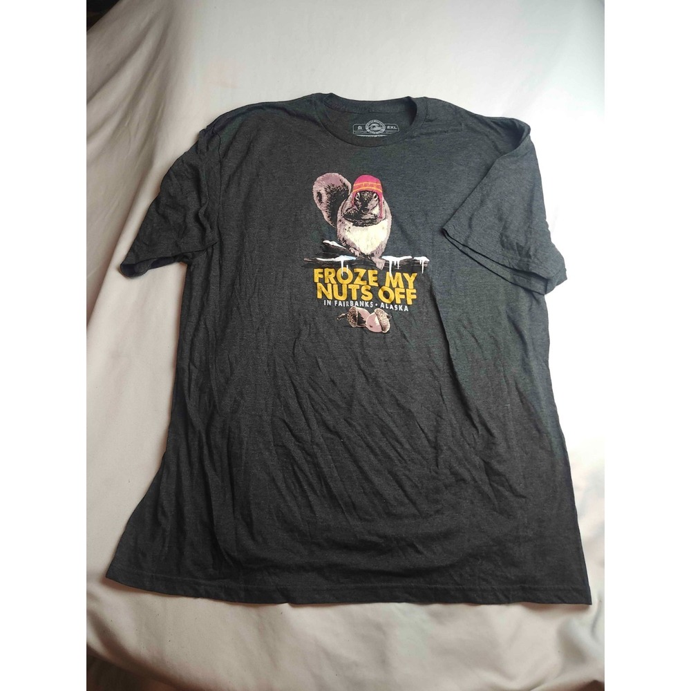 The Duck Company Shirt Mens 2XL Gray Froze My Nuts Off Fairbanks Alaska Graphic